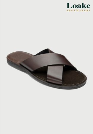 Loake Gozo Dark Brown Leather Sandals
