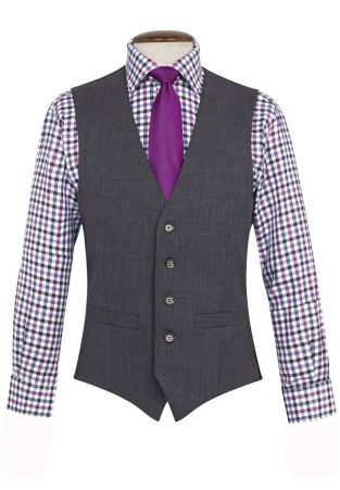 Tailored Fit Capital Mid Grey Washable Waistcoat