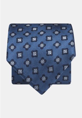 Blue Floral Pure Silk Tie