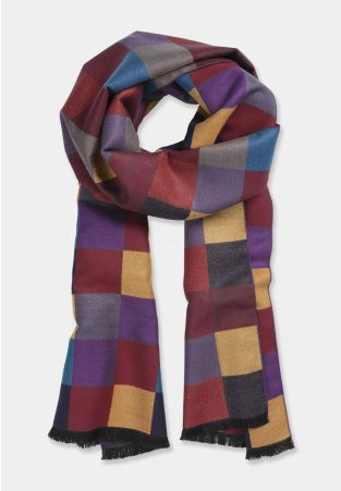 Double Faced Harlequin Check Scarf