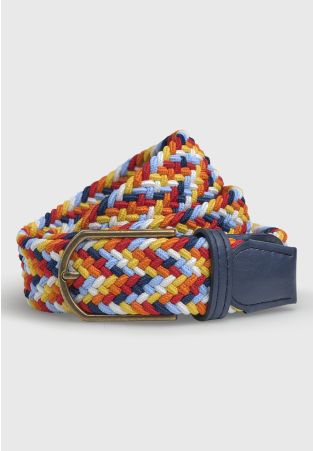 Oxford Blue and Multicoloured Stretch Woven Belt