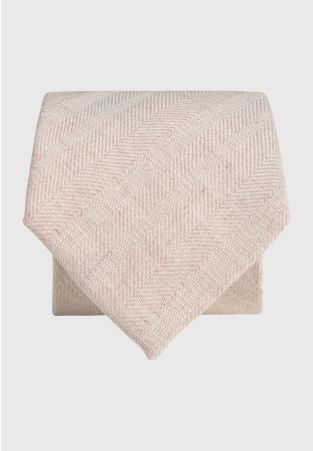 Pink Textured Linen Blend Tie