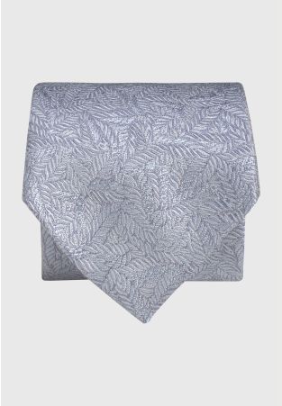 Sky Blue Tonal Leaf Pure Silk Jacquard Tie