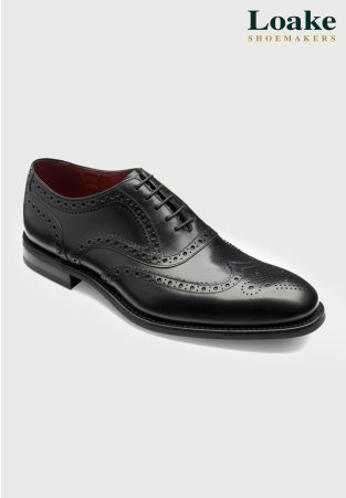 Loake Kerridge Black Calf Leather Oxford Brogue Shoes