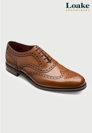 Loake Kerridge Cedar Calf Leather Oxford Brogue Shoes