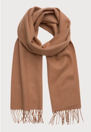 Plain Camel Lambswool Scarf