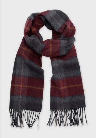 Wine Check Lambswool Scarf