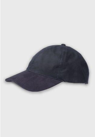 Navy Waxed Baseball Cap