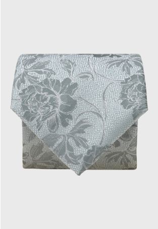 Mint Large Tonal Floral Silk Tie