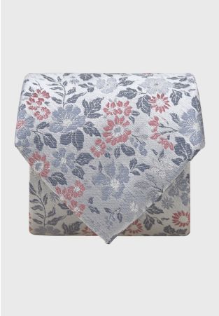 Pale Blue Subtle Floral Silk Tie