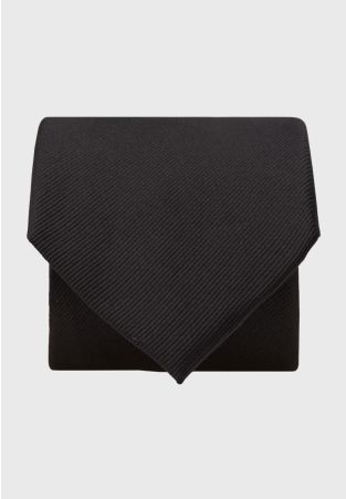 Black Twill Pure Silk Tie