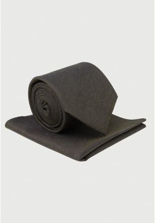 Green Silk Blend Tie & Hanky Set