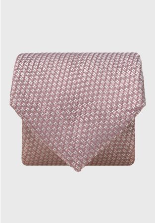 Pink Semi Plain Textured Silk Tie