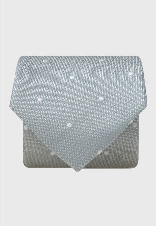 Mint Polka Dot Textured Silk Tie