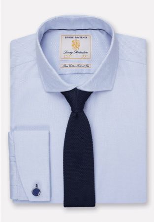 Tailored Fit Sky Blue Double Cuff Shirt