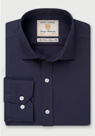 Regular Fit Navy Single Cuff Shirt