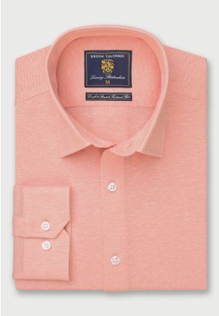 Tailored Fit Apricot Knitted Shirt