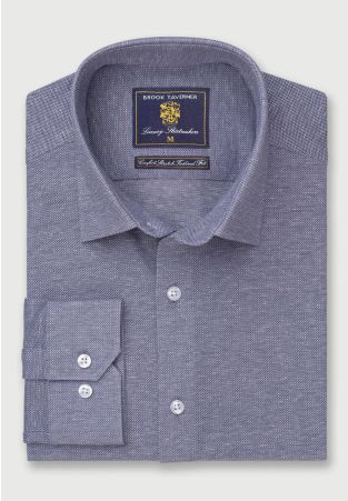 Regular Fit Navy Knitted Shirt