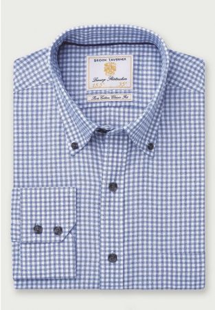 Regular Fit Sky Blue Gingham Cotton Shirt