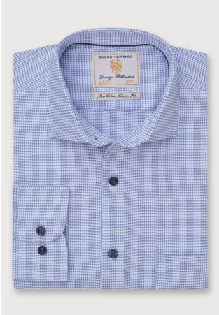 Regular Fit Blue Dobby Cotton Shirt