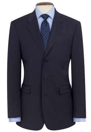 Regular Fit Imola Navy Three Button Wool Blend Suit Jacket