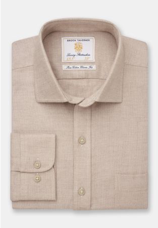 Regular Fit Sand Cotton Melange - Three Sleeve Lengths Available
