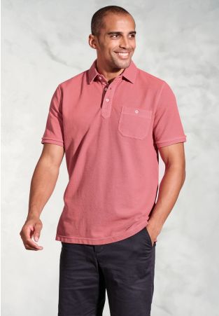 Agassi Rose Garment Washed Pure Cotton Pique Polo Shirt