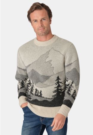 Alpine Scene Winter Stone Crew Neck Jumper