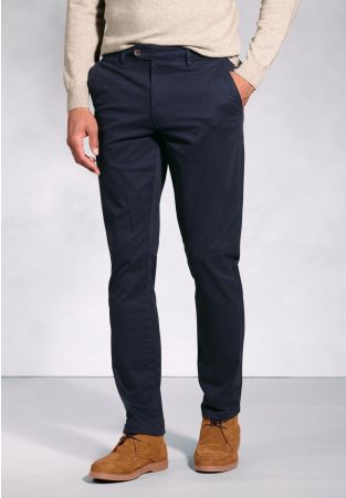 Tailored Fit Ben Navy Cotton Stretch Chinos