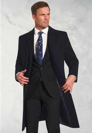 Bond Navy Wool Cashmere Overcoat