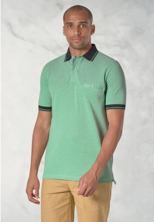 Bowrey Pure Cotton Apple Melange Pique Polo Shirt