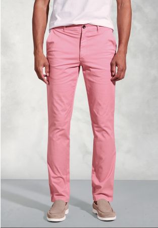 Tailored Fit Broderick Pink Garment Dyed Casual Pants