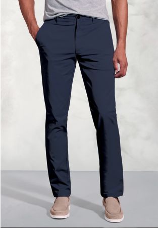 Tailored Fit Broderick Navy Garment Dyed Casual Pants
