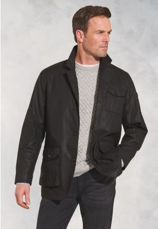 Brooke Black Cotton Carbon Finish Jacket