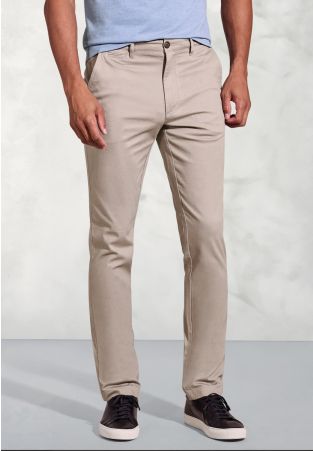 Regular Fit Brosnan Sand Textured Cotton Stretch Chinos