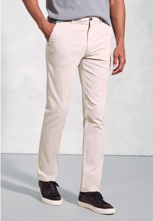 Regular Fit Brosnan Stone Textured Cotton Stretch Chinos