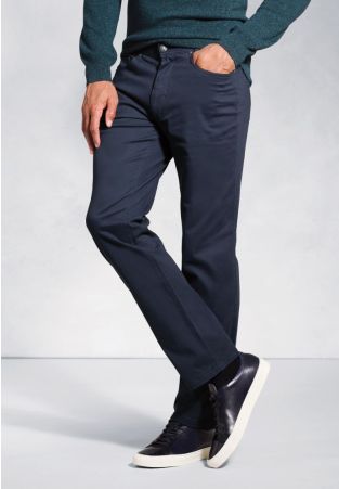Tailored Fit Brunswick Navy Stretch Cotton Chino Jeans