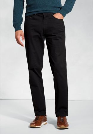 Tailored Fit Brunswick Black Stretch Cotton Chino Jeans