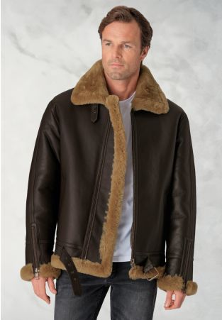 Cairngorms Brown Leather Aviator Jacket
