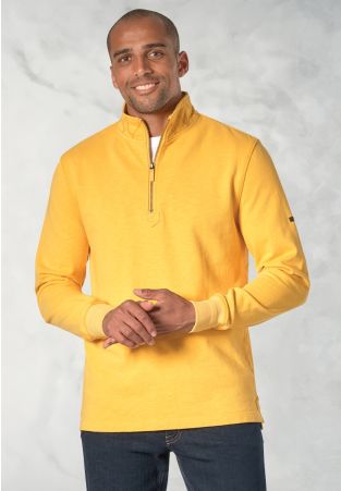 Cash Pure Cotton Lemon Zip Neck Sweatshirt