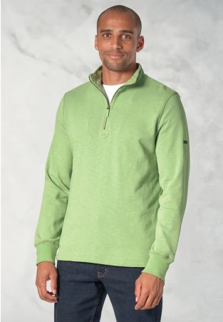 Cash Pure Cotton Apple Zip Neck Sweatshirt