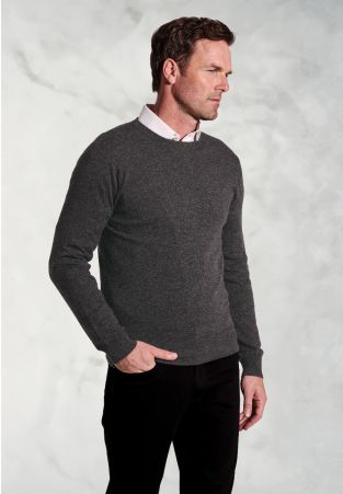 Charcoal Cashmere Crew Neck Jumper