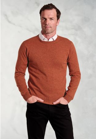 Burnt Orange Cashmere Crew Neck Jumper