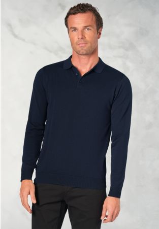 Casper Navy Long Sleeve Polo Shirt