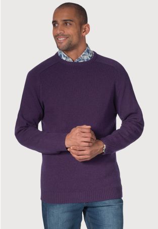 Charlbury Damson Lambswool Crew Neck Jumper