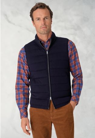 Cicero Navy Knitted Wool Blend Vest