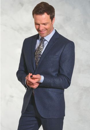 Tailored Fit Clifford Navy Donegal Wool Suit - Vest Optional