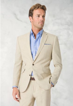 Tailored Fit Constable Natural Linen Blend Suit - Vest Optional