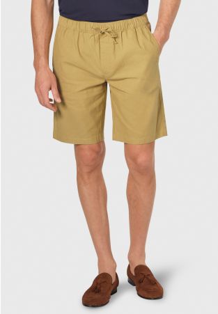 Cowdrey Sand Stretch Linen Drawcord Shorts