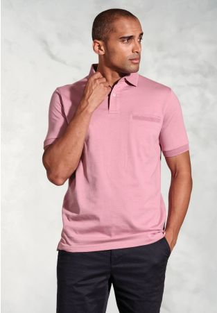 Damon Pink Pure Cotton Jersey Polo Shirt